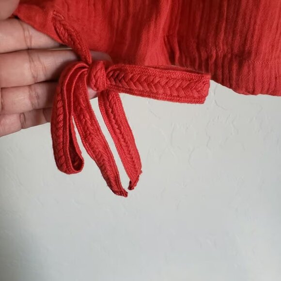 Pact Gauzy Organic Cotton Tie Hem Cropped Tank Top Size Womens Large Sustainable - Picture 5 of 7